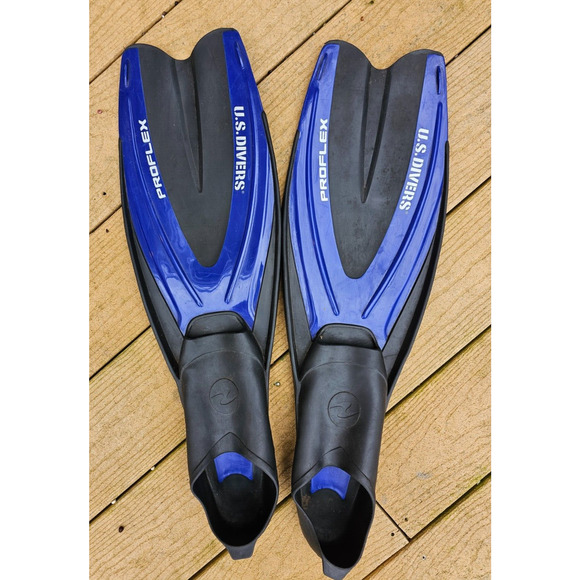 US DIVERS Proflex 95 Blue Fins/Flippers Sz L 11 - Picture 2 of 5